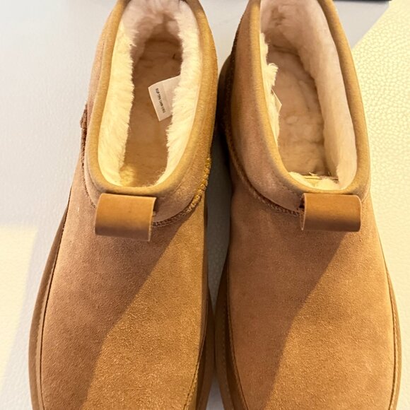 NIB UGGS AUSTRALIA UGG CLASSIC ULTRA MINI LENNOX BOOTS CHESTNUT 9 MENS - Picture 3 of 6